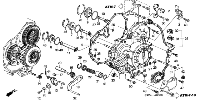 2003 Honda Pilot AT Left Side Cover Diagram