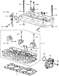 1982 Honda Civic 5 Door ** (WAGOVAN) KA HMT Cylinder Head Diagram