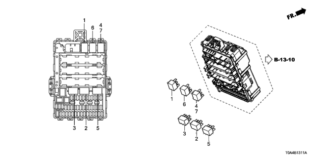 2015 Honda CR-V 5 Door LX (AWD) KA CVT Control Unit (Cabin) Diagram 2