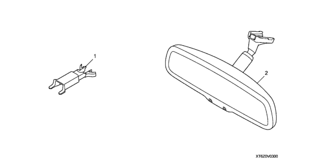 2020 Honda Ridgeline Automatic Dimming Mirror - Attachment Diagram