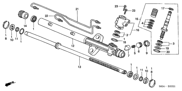 2002 Honda Accord Rack, Steering Diagram for 53626-S82-A51