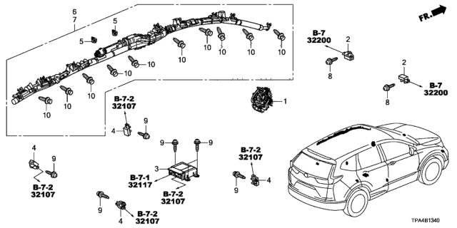 2020 Honda CR-V Hybrid Unit Assembly-, Srs Diagram for 77960-TLA-C41