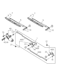 2000 Honda Passport Blade, Front Wiper Diagram for 8-97142-093-0