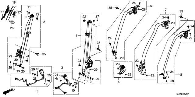 2017 Honda Civic Seat Belts Diagram