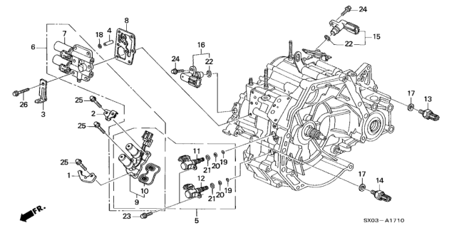 1998 Honda Odyssey AT Sensor - Solenoid (2.3L) Diagram