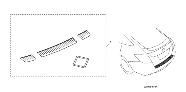 2013 Honda Crosstour Rear Bumper Protector Diagram