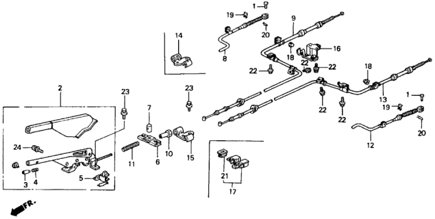 1990 Honda Accord 2 Door EX KA 5MT Parking Brake Diagram