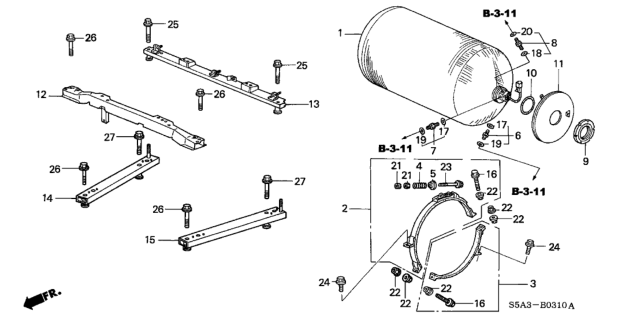 2003 Honda Civic Tank Assembly, Cng Diagram for 17500-S5W-A02