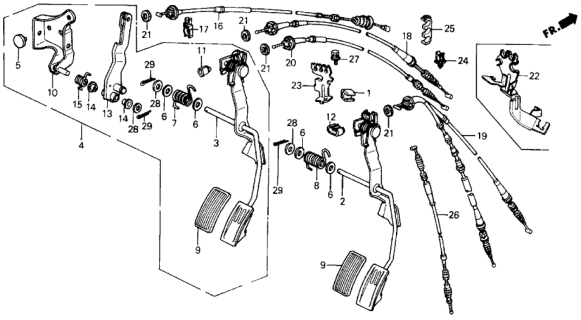 1989 Honda Prelude Spring, Accelerator Return Diagram for 17814-SF1-A00