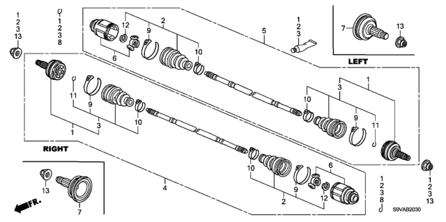 2008 Honda Pilot Rear Driveshaft Diagram