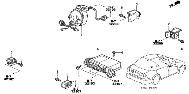 2005 Honda Civic SRS Unit (Siemens) Diagram for 77960-S5A-A87