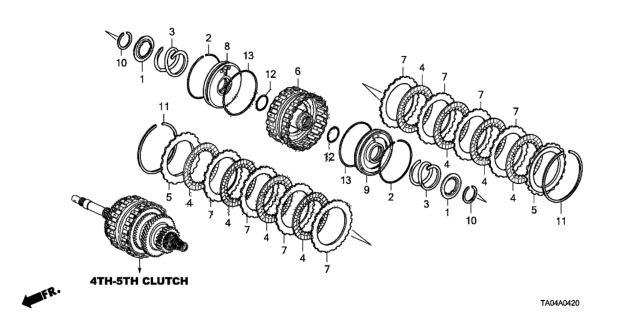 2011 Honda Accord 4 Door LX+ (PZEV) KL 5AT AT Clutch (4th-5th) (L4) Diagram