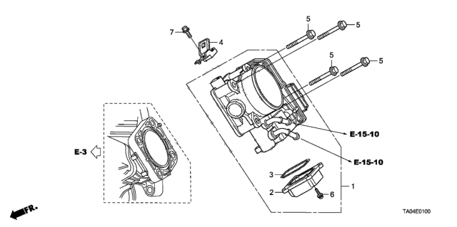 2008 Honda Accord Throttle Body (L4) Diagram