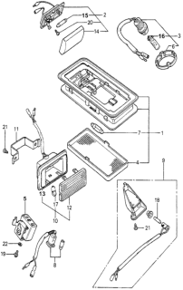 1979 Honda Accord Lens, Trunk Light Diagram for 34252-672-000