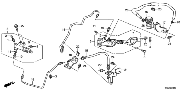 2013 Honda Fit 5 Door FIT (SAYAMA PLANT) KA 5MT Clutch Master Cylinder Diagram