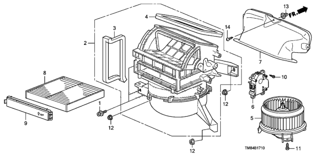 2011 Honda Insight Duct, In. Diagram for 79810-TM8-A01