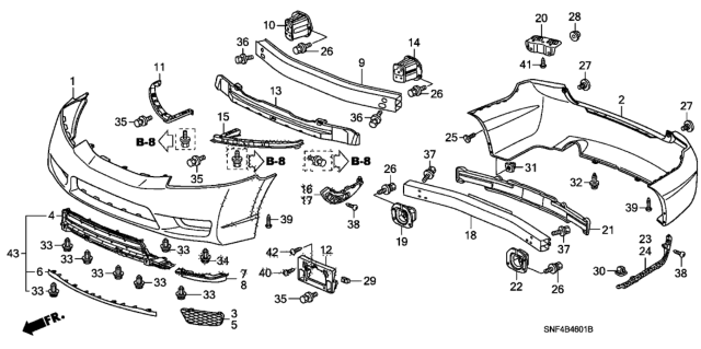 2010 Honda Civic Bumpers Diagram