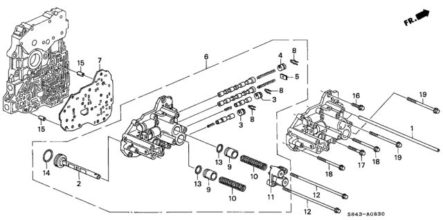 2002 Honda Accord 4 Door EX KA 4AT AT Servo Body Diagram