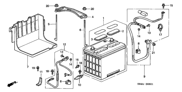 2002 Honda Accord Battery (V6) Diagram