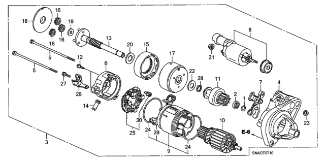 2010 Honda Civic Starter Motor (Denso) (1.8L) Diagram