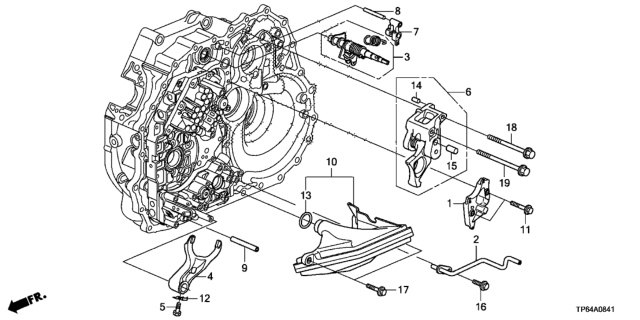 2013 Honda Crosstour 5 Door EXL (4WD) KA 6AT AT Shift Fork (V6) Diagram