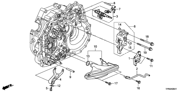 2014 Honda Crosstour AT Shift Fork (V6) Diagram