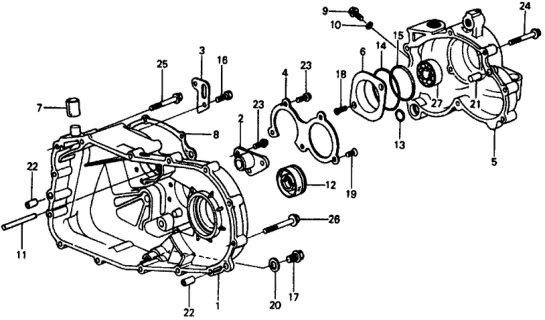 1975 Honda Civic 2 Door ** (1500) KA HMT HMT Transmission Housing Diagram