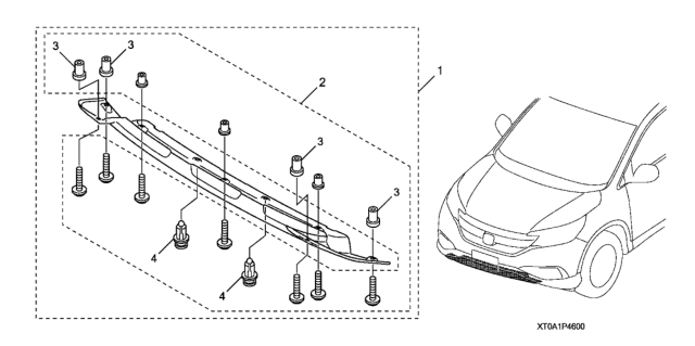 2013 Honda CR-V Front Skid Plate Garnish Diagram