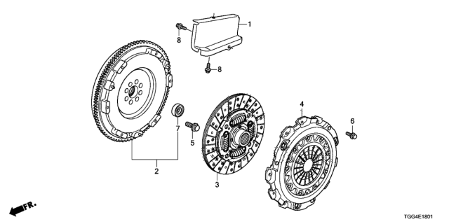 2017 Honda Civic Cover, Clutch Case Diagram for 21351-R3P-000