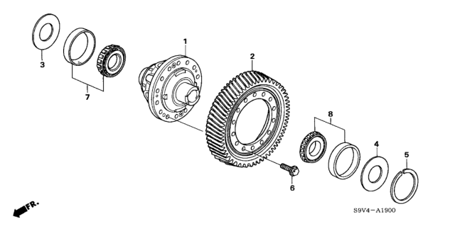 2006 Honda Pilot Differential Assembly Diagram for 41100-PVL-010