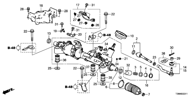 2017 Honda Accord P.S. Gear Box (V6) Diagram