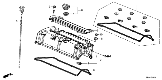 2012 Honda Civic Cylinder Head Cover (2.4L) Diagram