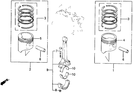 1984 Honda Civic 5 Door DX KA 5MT Piston - Connecting Rod Diagram