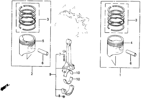 1984 Honda Civic Piston - Connecting Rod Diagram