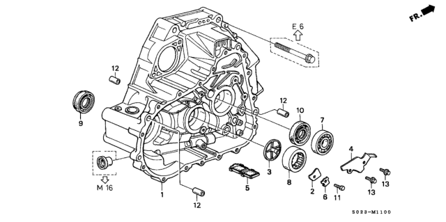 1999 Honda Civic MT Clutch Housing (SOHC) Diagram