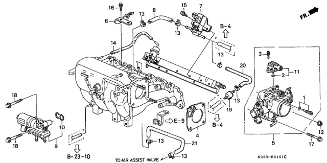 1999 Honda Civic Throttle Body (VTEC) (MT) Diagram