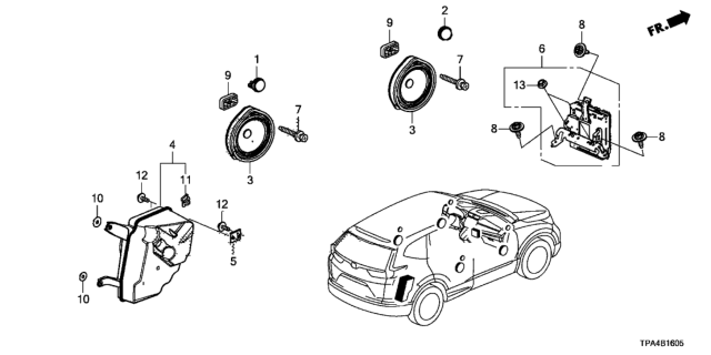 2020 Honda CR-V Hybrid Speaker (20Cm Pre) Diagram for 39140-TLA-G01