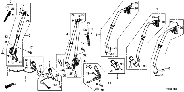 2015 Honda Civic Seat Belts Diagram