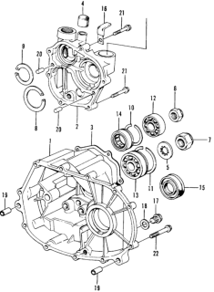 1973 Honda Civic MT Transmission Case Diagram