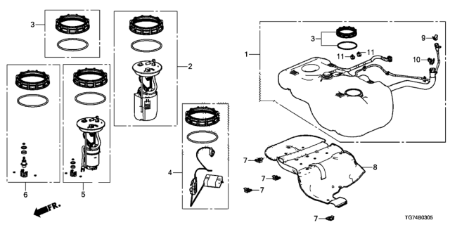 2018 Honda Pilot Fuel Tank Diagram