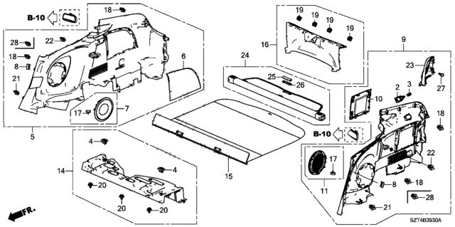 2012 Honda CR-Z Side Lining Diagram