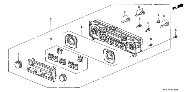 1998 Honda Accord Heater Control (Auto) Diagram