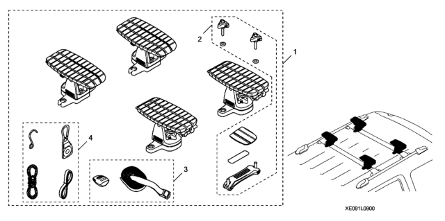 2020 Honda CR-V Hybrid 5 Door LX (HYBRID) KA CVT Kayak Attachment Diagram