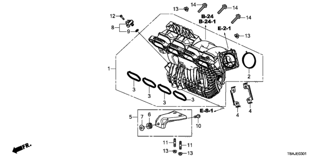 2018 Honda Civic Intake Manifold (2.0L) Diagram