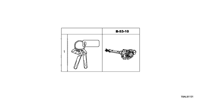 2020 Honda Civic Key Cylinder Set (Smart) Diagram