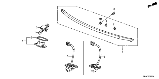 2015 Honda Civic Camera Assy., Rearview Diagram for 39530-TR3-A51