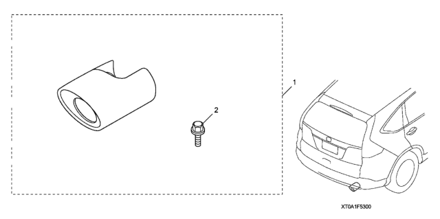 2015 Honda CR-V 5 Door LX (AWD) KA CVT Exhaust Pipe Finisher Diagram