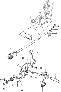 1985 Honda Accord MT Shift Arm - Shift Rod Diagram