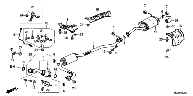 2015 Honda Fit Exhaust Pipe - Muffler Diagram