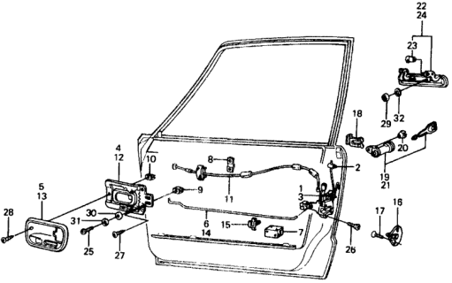 1977 Honda Civic Door Lock Diagram